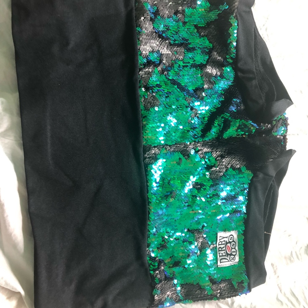 Derby Kiss  sequin roller derby shorts size L